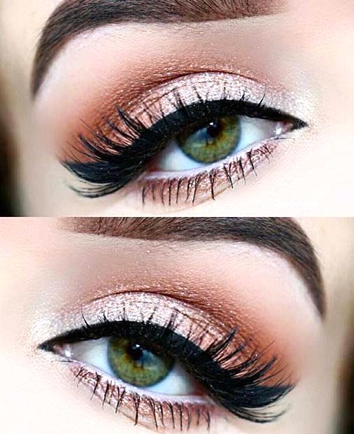 Peaches and Cream eyeshadow, eye makeup look with makeup products list, winged eyeliner tutorial, smokey eyes makeup, eyeshadow and lipstick colours, party makeup