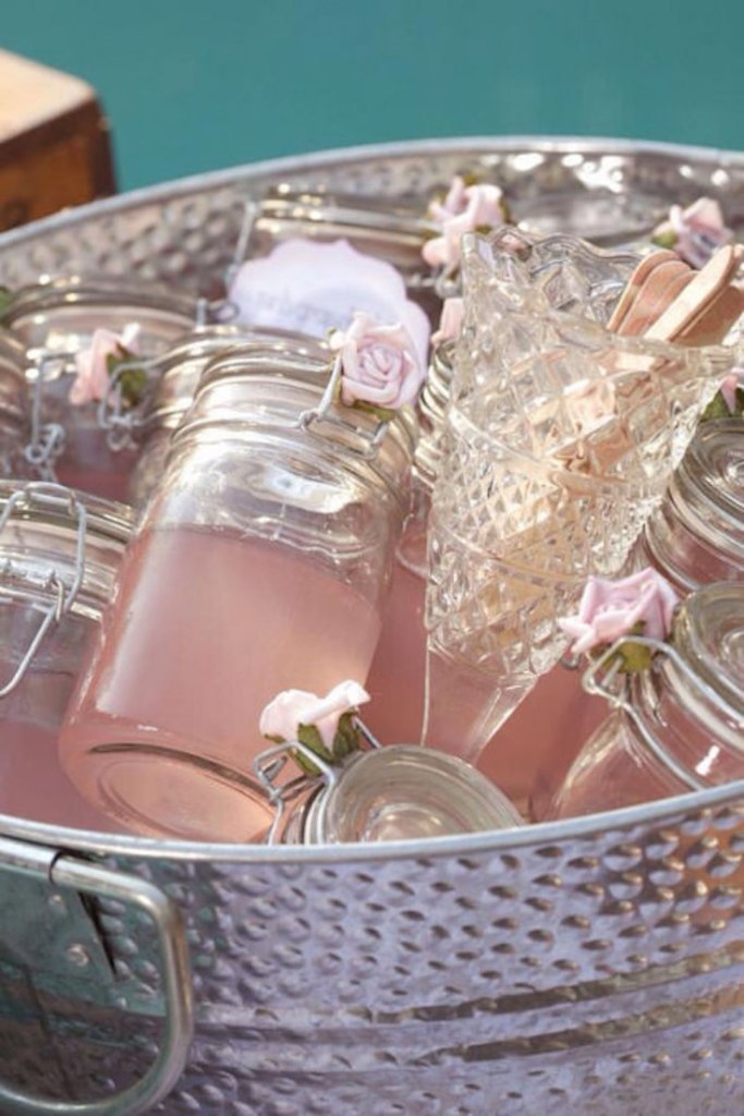 Pink lemonade mason jars, Wedding decoration ideas, Wedding decorations on a budget, DIY Wedding decorations, Rustic Wedding decorations, Fall Wedding decorations