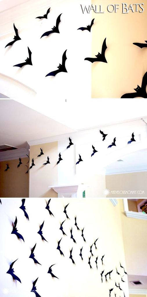 DIY flying bats wall