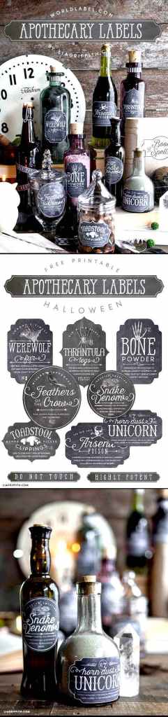 Apothecary Halloween bottle labels
